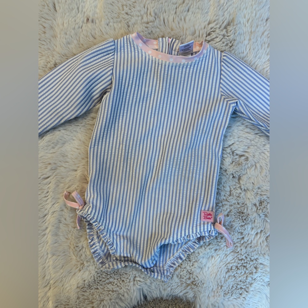 Ruffle butts seersucker rashguard 12-18 month